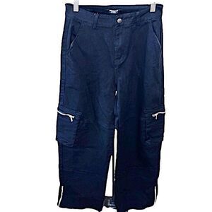 American Bazi Black Cargo Zipper Jeans New Size Small